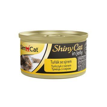 Корм вологий GimCat Shiny Cat для котів з тунцем та сиром 70 г G-414300/414188 фото