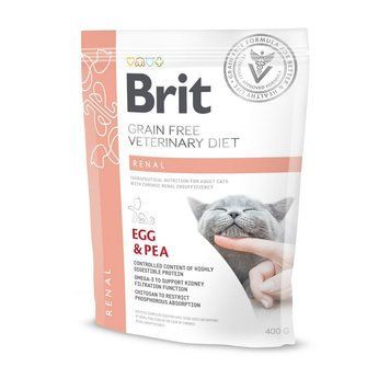 Корм сухий Brit Grain Free VetDiet Cat Renal для котів з захворюванням нирок з яйцем та горохом 400 г 170958/528332 фото