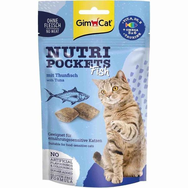 Ласощі Nutri Pockets для котів Рибні Тунець 60г G-419633 фото