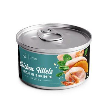 Корм вологий Savory Chicken Fillets rich in Shrimps in Jelly for Kittens філе курки з креветками в желе для кошенят, 70 г 20963 фото