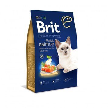 Корм сухий Brit Premium Cat by Nature Adult Salmon для дорослих котів з лососем 8 кг 171868 фото