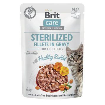 Корм вологий Brit Care Fillets in Gravy Healthy Rabbit Sterilized д/стерилізованих котів філе в соусі з кроликом 85г 101050 фото