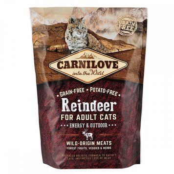 Корм сухий Carnilove Cat Energy and Outdoor для дорослих активних котів з північним оленем 400 г 170194/2263 фото