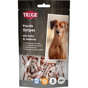 Ласощі Trixie Premio Stripes with Chicken & Pollock для собак палички з куркою та мінтаєм 75 г 31534 фото