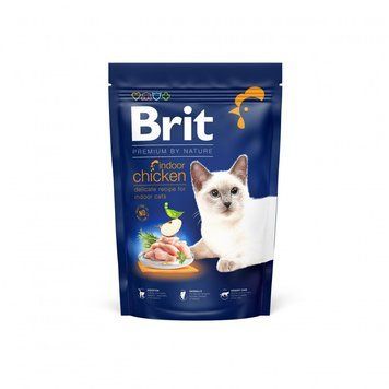 Корм сухий Brit Premium Cat by Nature Indoor для дорослих домашніх з куркою 1,5 кг 171861 фото
