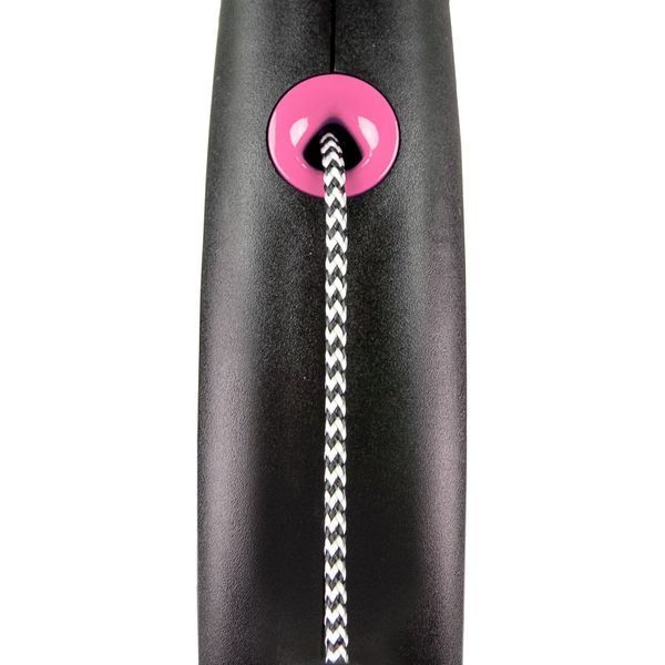 Повідець-рулетка Flexi для собак Black Design трос рожева розмір S 5 м/12 кг FL 033319 фото