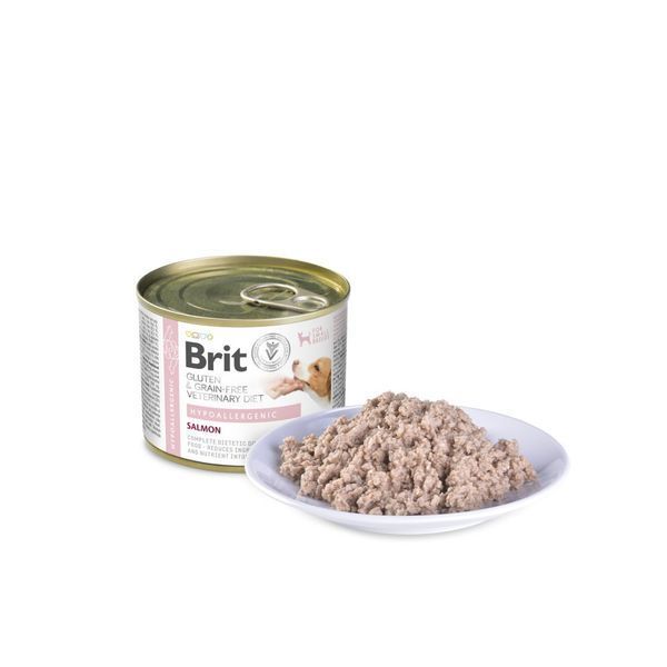 Корм вологий Brit VetDiet Hypoallergenic для собак із харчовою алергією з лососем 200 г 101314 фото