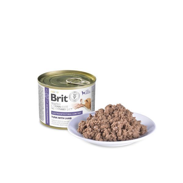 Корм вологий Brit VetDiet Gastrointestinal-Low Fat для собак при проблемах з травленням з обмеженим вмістом жиру з тунцем і 101317 фото