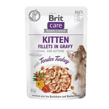 Корм вологий Brit Care Fillets in Gravy Tender Turkey Kitten д/кошенят філе в соусі з індичкою 85 г 101052 фото