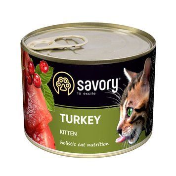 Корм вологий Savory Kitten Turkey паштет для кошенят з індичкою 200 г 30686 фото