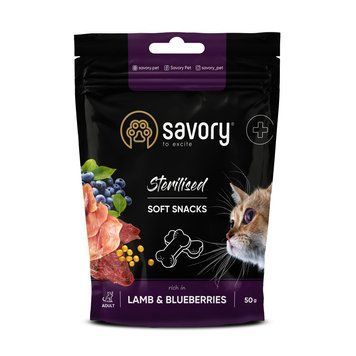 М'які ласощі Savory для здоров&rsquo;я стерилізованих котів, ягня та чорниці 31416 фото