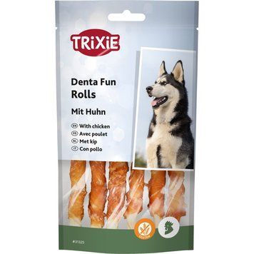 Ласощі Trixie Denta Fun Chewing Rolls для собак Паличка для чищення зубів з куркою 12 см 70 г 6 шт 31325 фото