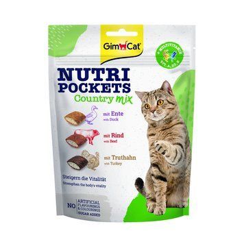 Ласощі вітамінні GimCat Nutri Pockets Кантрі мікс для котів з качкою яловичиною та індичкою 150 г G-419183/419275/419183 фото