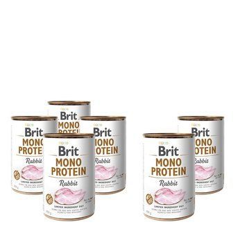 Корм вологий Brit Mono Protein Dog для дорослих собак з кроликом 400 г набір з 6 шт VAFO_022412***** фото