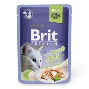 Корм вологий Brit Premium Cat Trout Fillets Jelly pouch для котів філе форелі в желе 85 г 111243/494***** фото