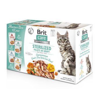 Корм вологий Brit Care Fillets in Gravy Flavour box Sterilized д/стерилізованих котів філе в соусі набір смаків 12 х 85 г 101048 фото