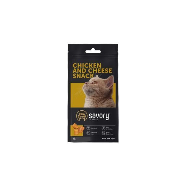 Хрумкі ласощі Savory Cats Snacks Pillows Gourmand with Chicken and Cheese для дорослих вибагливих котів подушечки з куркою т 31461 фото