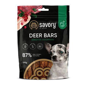 Джерки Savory Bars With Venison батончики для собак з олениною 100 г 21120 фото