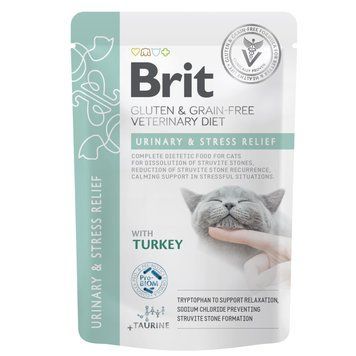 Корм вологий Brit GF VD Urinary and Stress Relief для котів з індичкою 85 г 101117_1 фото