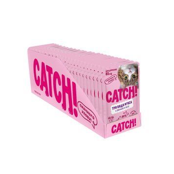 НАБІР Корм вологий Catch! для дороcлих котів три види м_яса з овочами в желе 24 шт х 85г. Catch_66980 фото