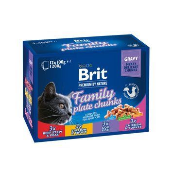 Корм вологий Brit Premium Cat Family Plate pouches набір паучів сімейна тарілка для котів асорті 4 смаки 100 г х 12 шт. 100278 /506255 фото