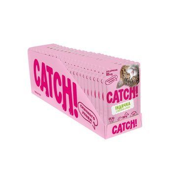 НАБІР Корм вологий Catch! для дорослих котів з індичкою та овочами в желе 24 шт х 85г. Catch_67017 фото