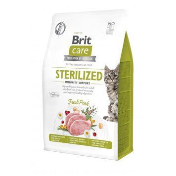 Корм сухий Brit Care Cat Grain Free Sterilized Immunity Support для стерилізованих котів для підтримки імунітету зі свининою 400 г 172544 фото