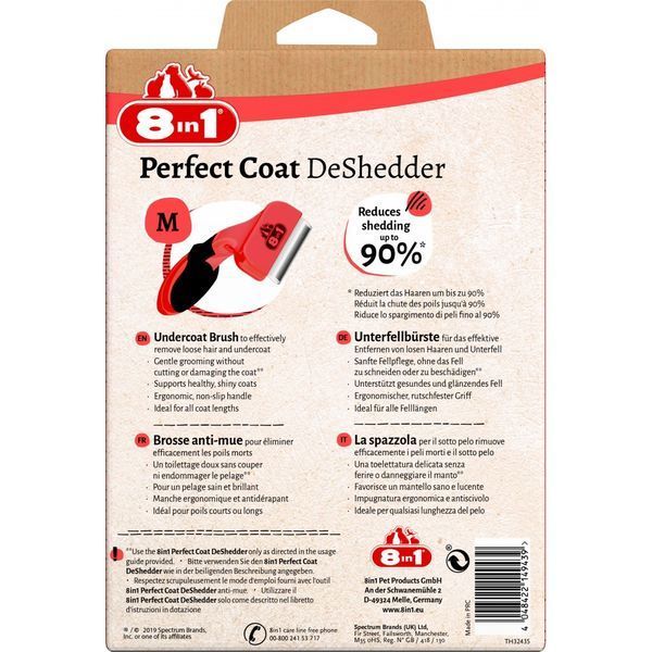 Дешеддер 8in1 Perfect Coat для вичісування собак розмір М 6,5 см 661616/151791/661508СПЕЦ фото