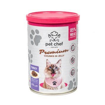 Вологий корм для котів Pet Chef з Індичкою 415 г 93595* фото