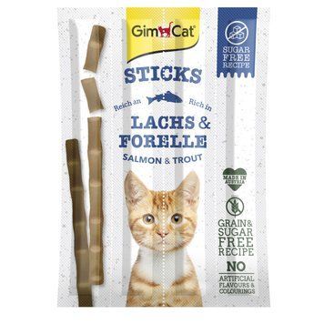 Ласощі GimCat для котів палички з лососем та фореллю 4 шт по 5 г G-400778 фото