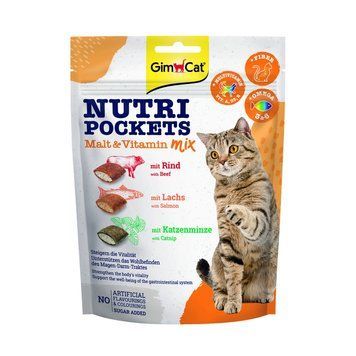 Вітамінні ласощі GimCat Nutri Pockets для котів для зміцнення імунітету мультивітамін мікс 150 г G-419251/400693/419169 фото